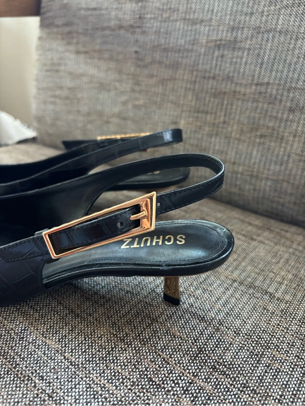 SCHUTZ black crocodile